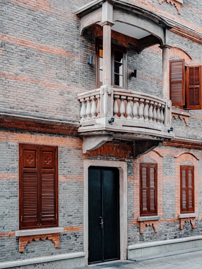 Shikumen lane house facade in Shanghai